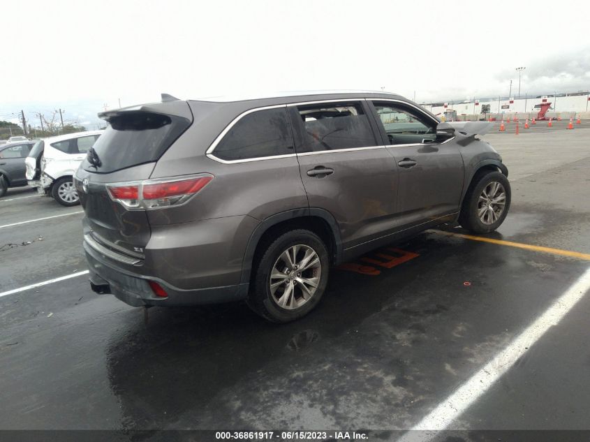 2015 TOYOTA HIGHLANDER XLE - 5TDKKRFH2FS070576