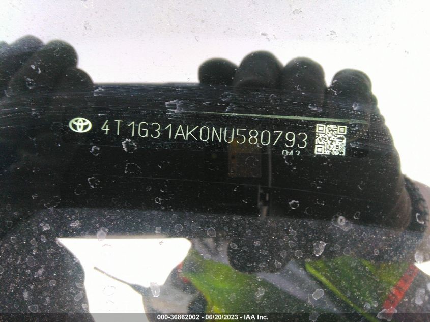 2022 TOYOTA CAMRY HYBRID - 4T1G31AK0NU580793
