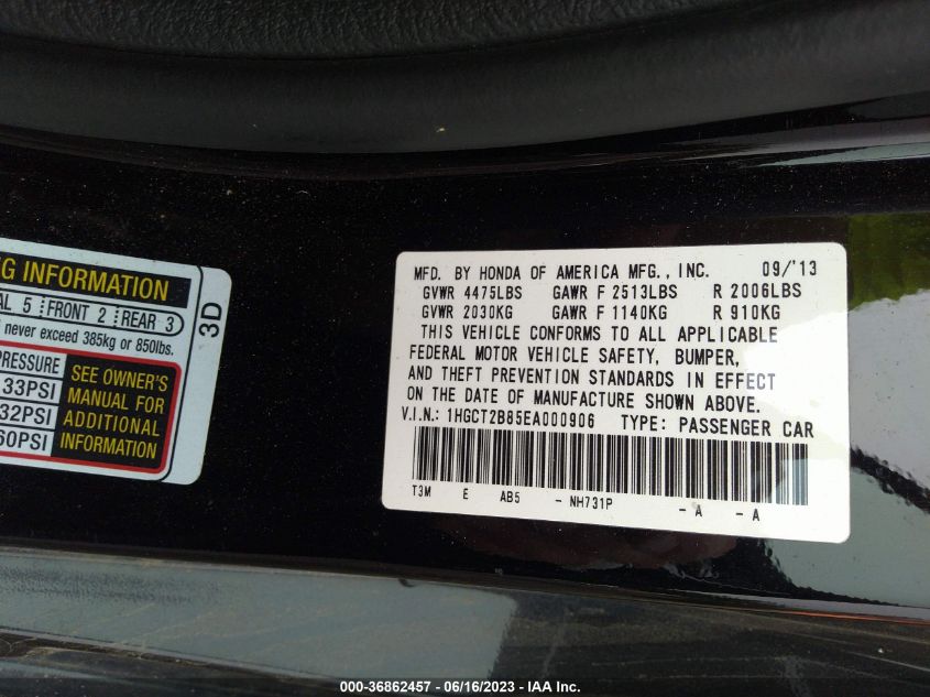 2014 HONDA ACCORD COUPE EX-L - 1HGCT2B85EA000906