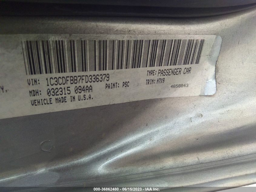 2015 DODGE DART SXT - 1C3CDFBB7FD336379