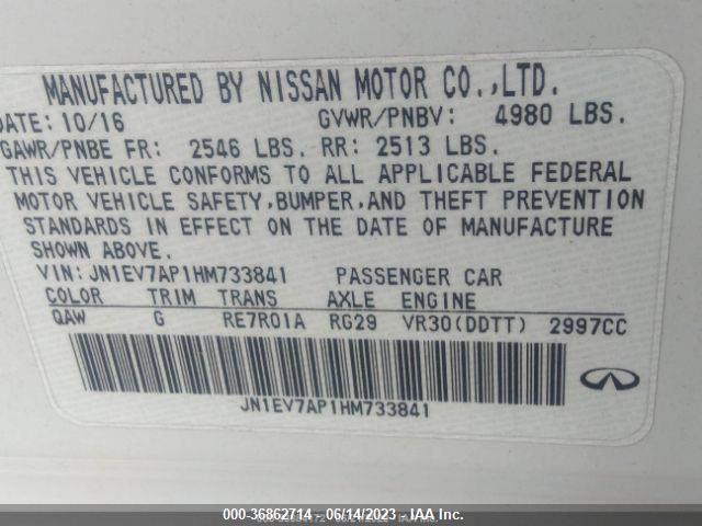 2017 INFINITI Q50 3.0T PREMIUM - JN1EV7AP1HM733841