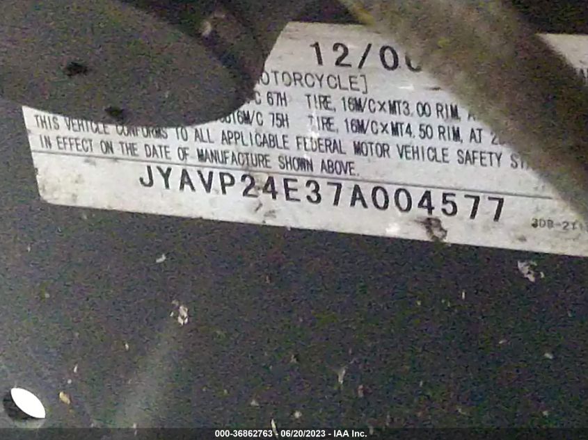 2007 YAMAHA XVS1300 A JYAVP24E37A004577