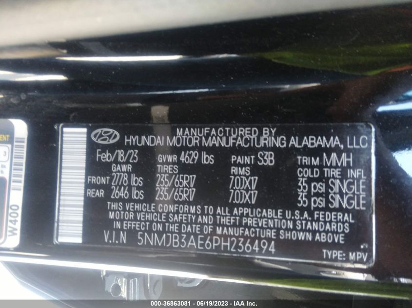 2023 HYUNDAI TUCSON SEL - 5NMJB3AE6PH236494