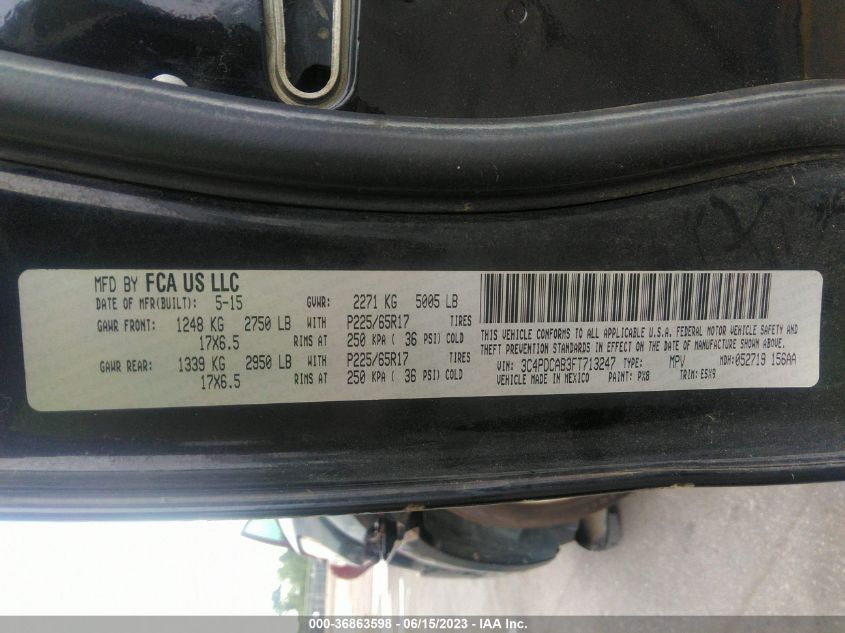 2015 DODGE JOURNEY AMERICAN VALUE PKG - 3C4PDCAB3FT713247