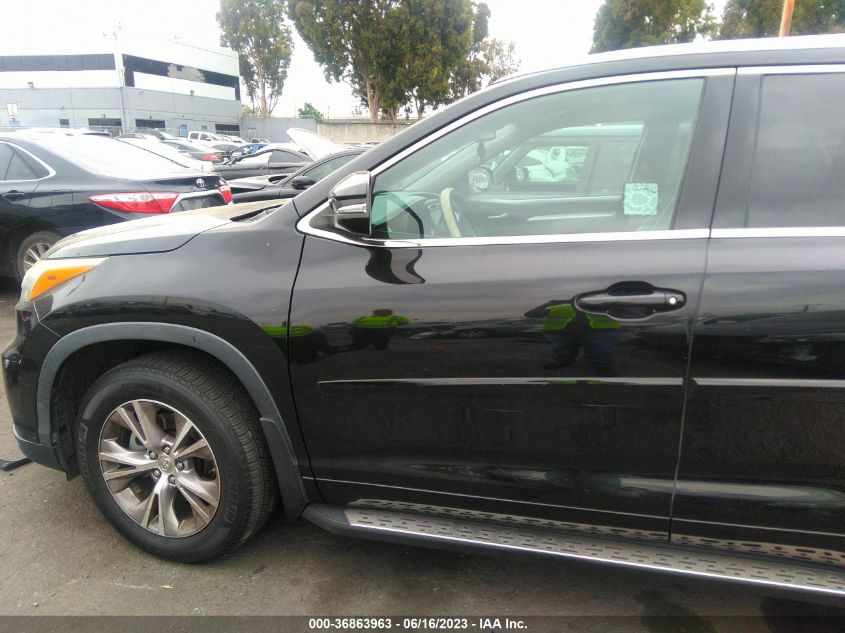 2015 TOYOTA HIGHLANDER XLE - 5TDKKRFH2FS105147