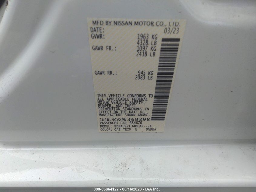 2023 NISSAN ALTIMA 2.5 SR - 1N4BL4CVXPN369398