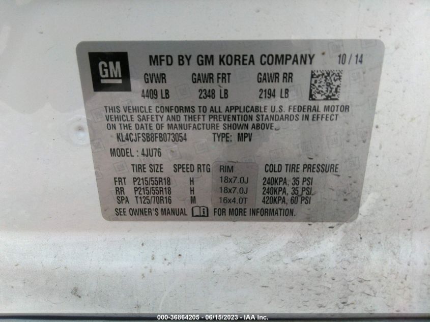 2015 BUICK ENCORE CONVENIENCE - KL4CJFSB8FB073054