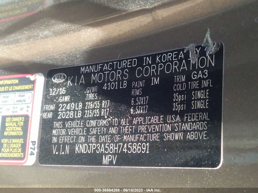 2017 KIA SOUL + - KNDJP3A58H7458691