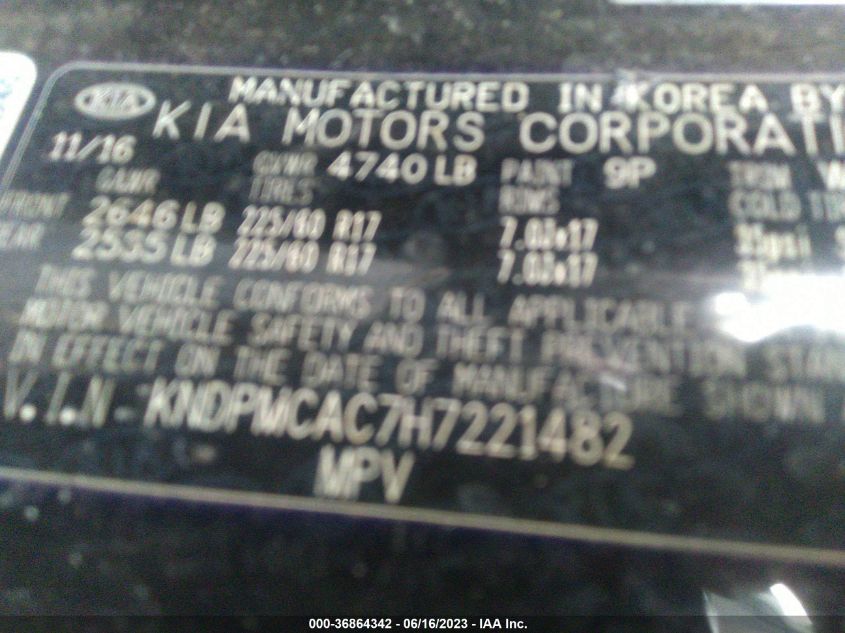 2017 KIA SPORTAGE LX - KNDPMCAC7H7221482