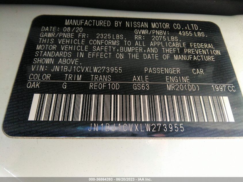 2020 NISSAN ROGUE SPORT S - JN1BJ1CVXLW273955