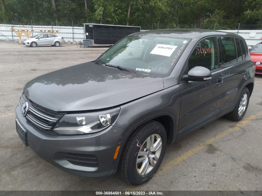 2013 VOLKSWAGEN TIGUAN S W/SUNROOF - WVGBV3AX2DW612058