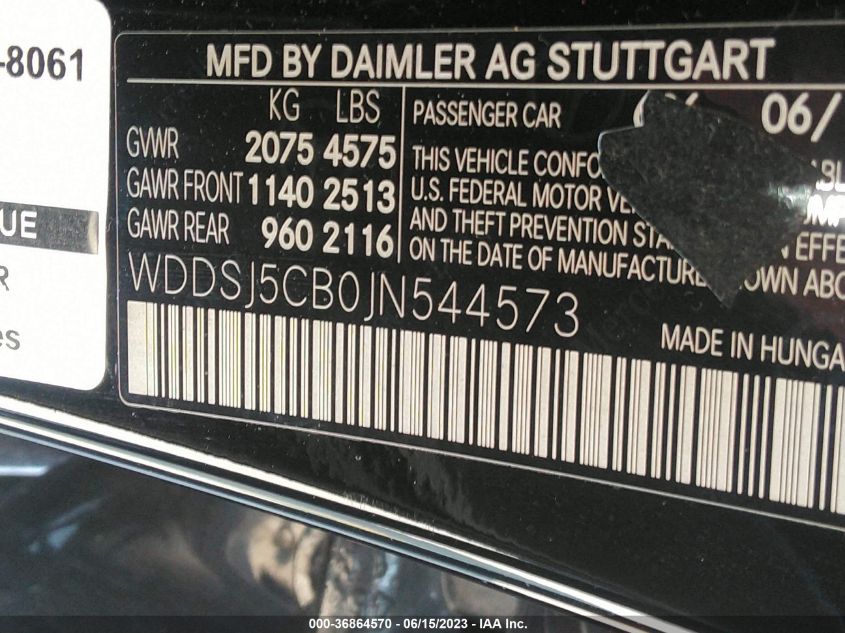 2018 MERCEDES-BENZ CLA 45 AMG - WDDSJ5CB0JN544573