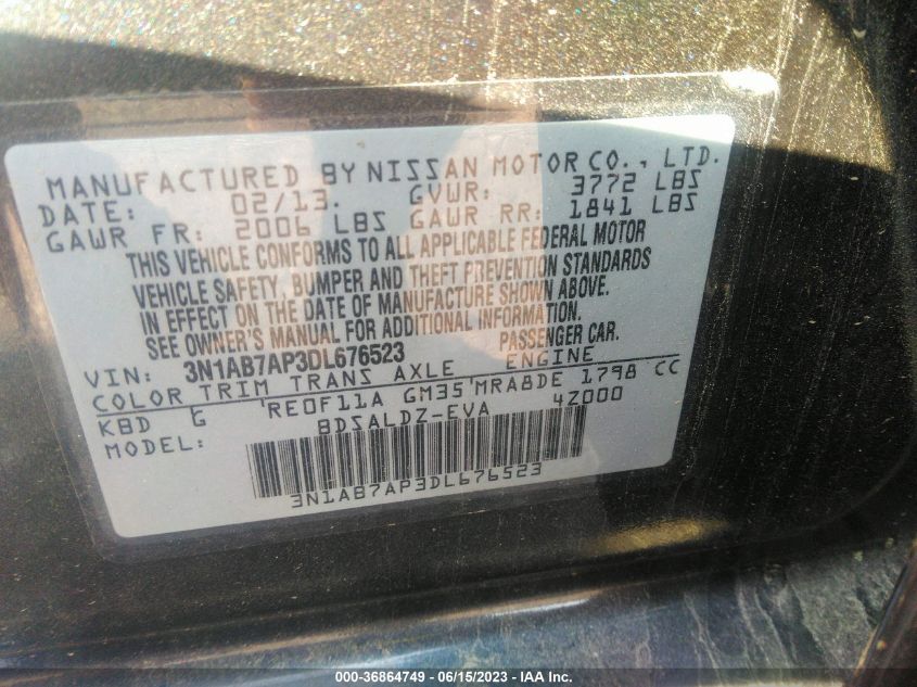 2013 NISSAN SENTRA SV - 3N1AB7AP3DL676523