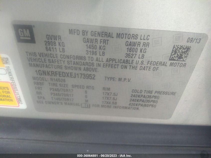 2014 CHEVROLET TRAVERSE LS - 1GNKRFEDXEJ173952