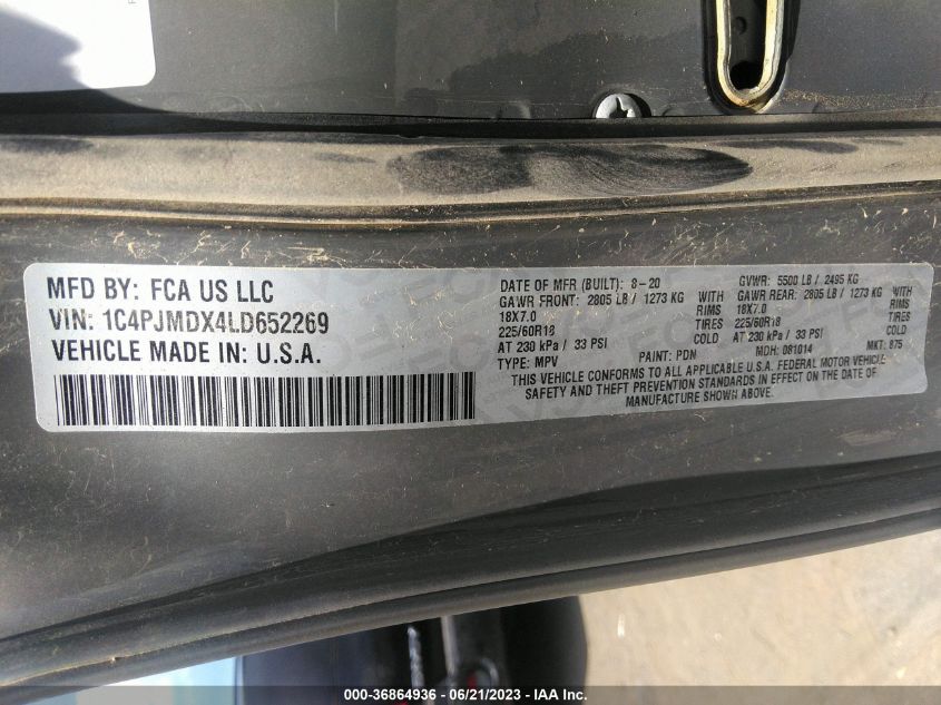 2020 JEEP CHEROKEE LIMITED - 1C4PJMDX4LD652269