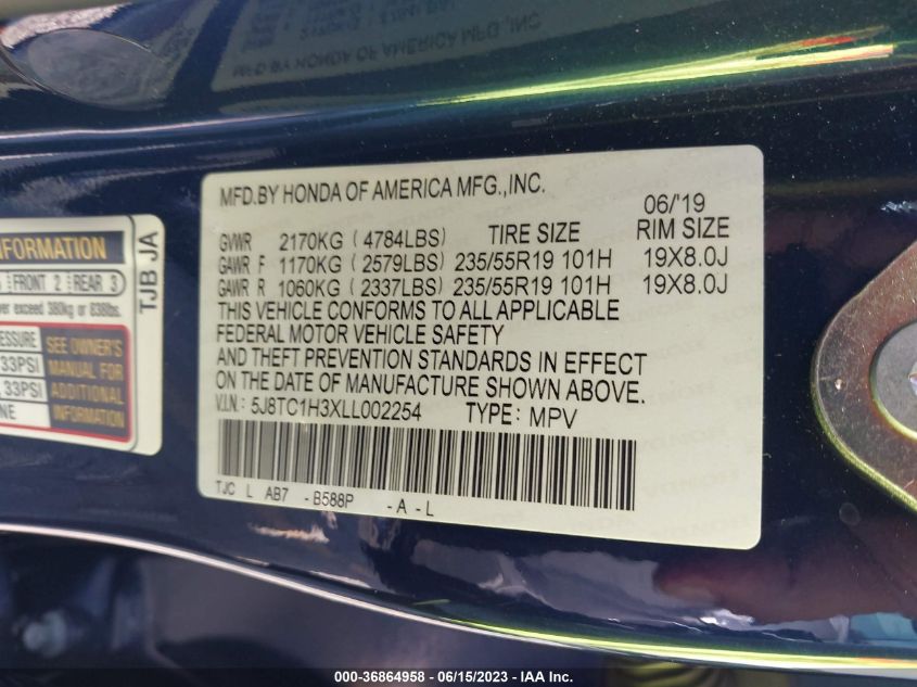 2020 ACURA RDX - 5J8TC1H3XLL002254