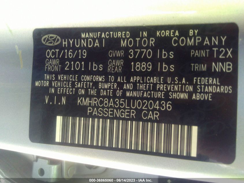 2020 HYUNDAI VENUE SEL - KMHRC8A35LU020436
