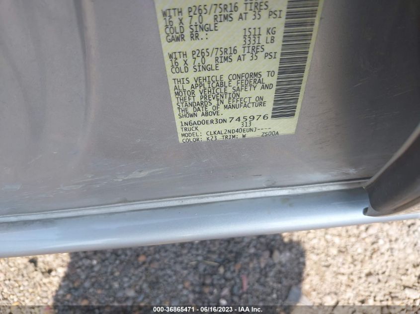 2013 NISSAN FRONTIER DESERT RUNNER - 1N6AD0ER3DN745976