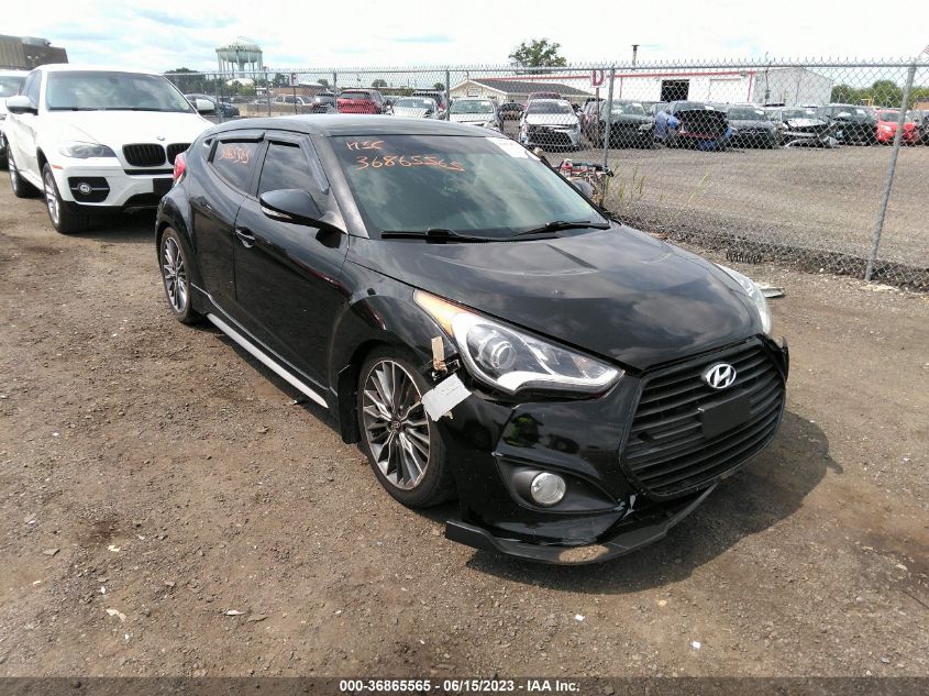 2013 HYUNDAI VELOSTER TURBO W/BLACK INT - KMHTC6AE3DU180893