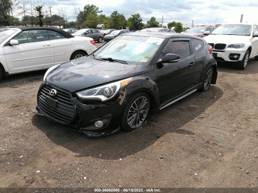 2013 HYUNDAI VELOSTER TURBO W/BLACK INT - KMHTC6AE3DU180893