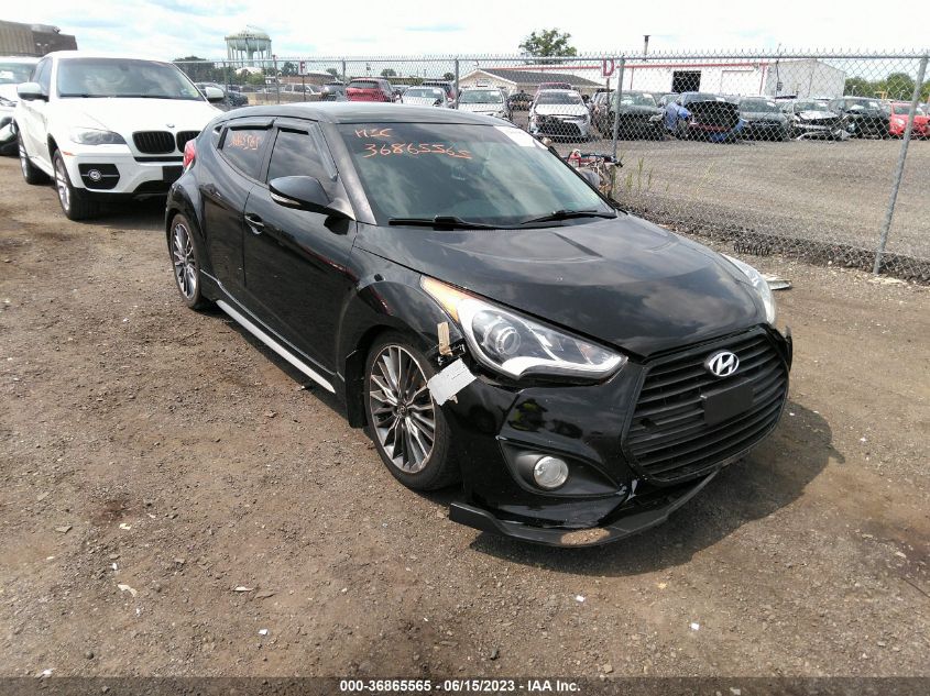 2013 HYUNDAI VELOSTER TURBO W/BLACK INT - KMHTC6AE3DU180893