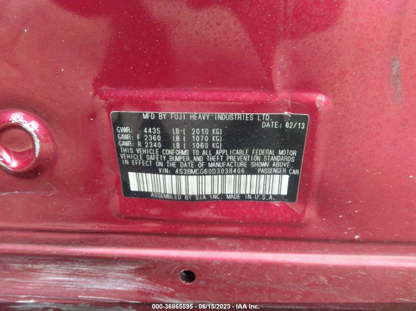 2013 SUBARU LEGACY 2.5I PREMIUM - 4S3BMCG60D3038406