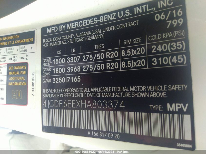 2017 MERCEDES-BENZ GLS 450 4MATIC - 4JGDF6EEXHA803374