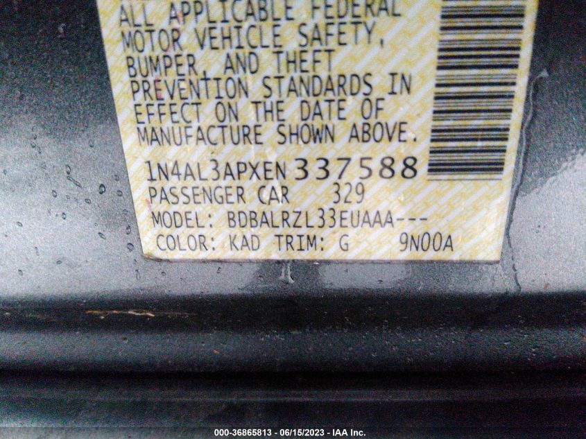 2014 NISSAN ALTIMA 2.5 - 1N4AL3APXEN337588
