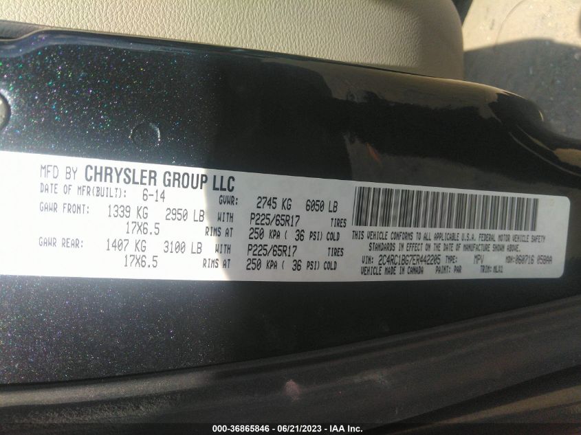 2014 CHRYSLER TOWN & COUNTRY TOURING - 2C4RC1BG7ER442205