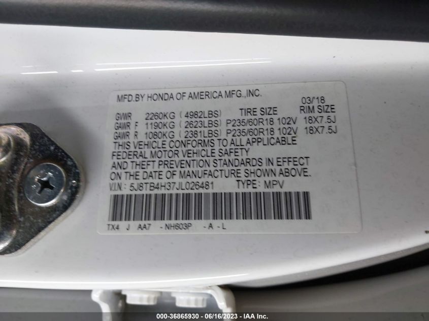 2018 ACURA RDX - 5J8TB4H37JL026481