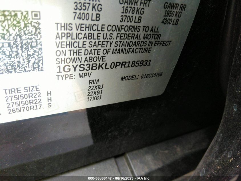 2023 CADILLAC ESCALADE PREMIUM LUXURY - 1GYS3BKL0PR185931