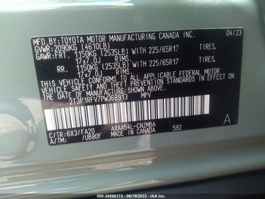 2023 TOYOTA RAV4 XLE - 2T3P1RFV7PW368913