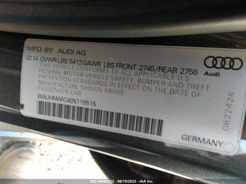2014 AUDI A6 3.0L TDI PRESTIGE - WAUHMAFC4EN119515