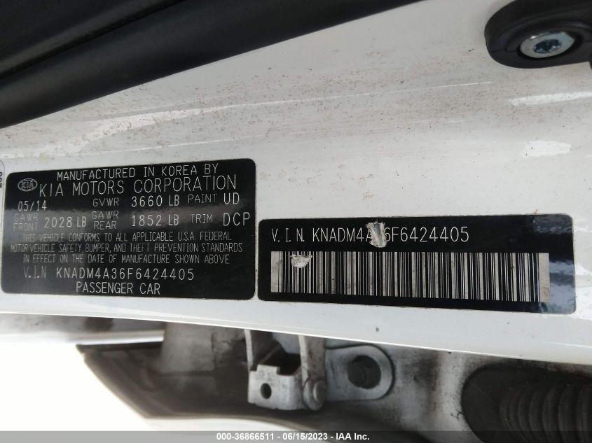 2015 KIA RIO LX - KNADM4A36F6424405