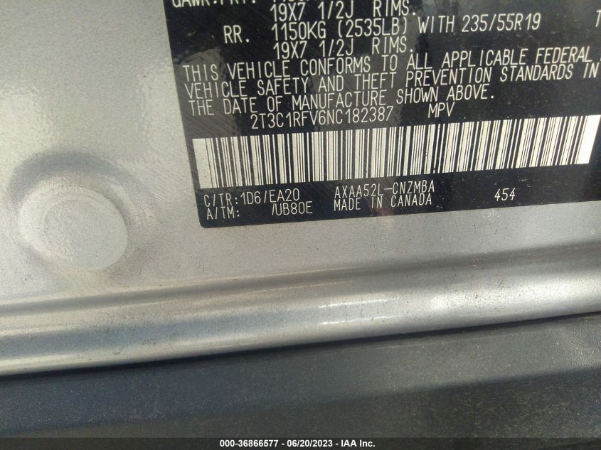 2022 TOYOTA RAV4 XLE PREMIUM - 2T3C1RFV6NC182387