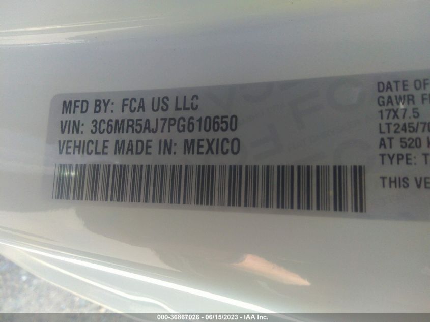 2023 RAM 2500 TRADESMAN - 3C6MR5AJ7PG610650