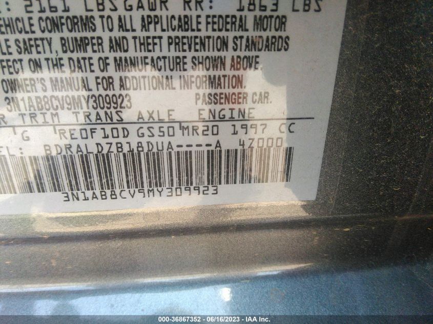 2021 NISSAN SENTRA SV - 3N1AB8CV9MY309923