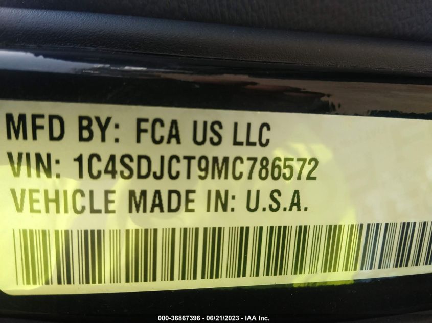 2021 DODGE DURANGO R/T - 1C4SDJCT9MC786572