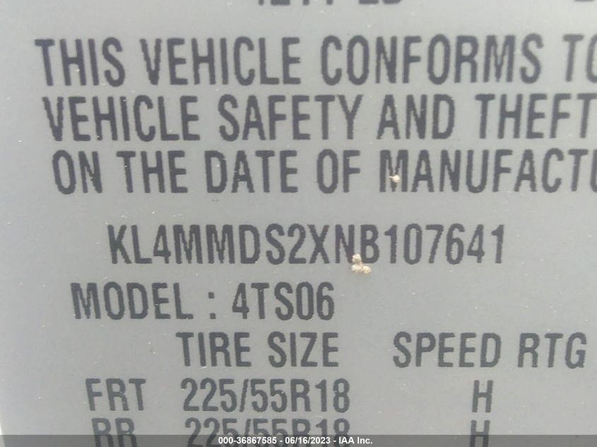 2022 BUICK ENCORE GX SELECT - KL4MMDS2XNB107641