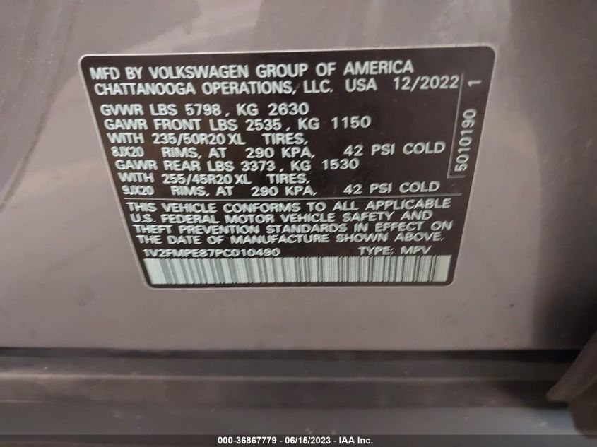 2023 VOLKSWAGEN ID.4 PRO S 1V2FMPE87PC010490