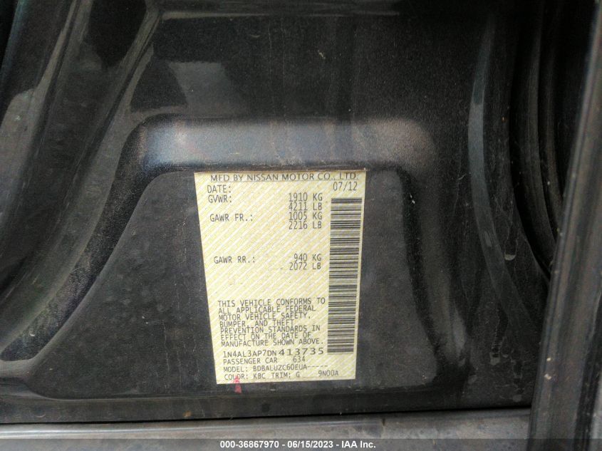 2013 NISSAN ALTIMA 2.5 SV - 1N4AL3AP7DN413735