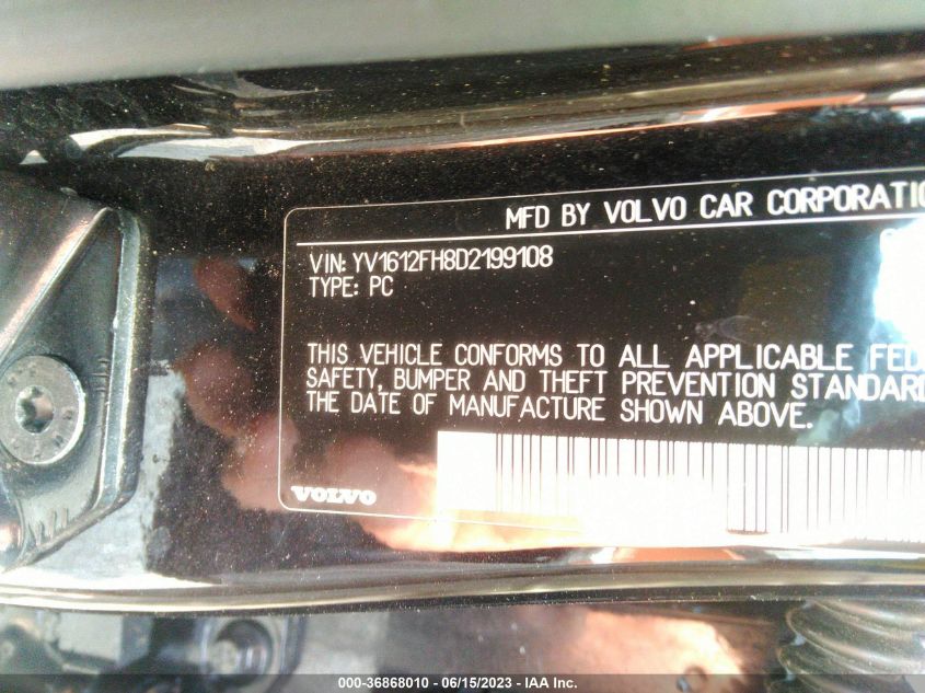 2013 VOLVO S60 T5 - YV1612FH8D2199108