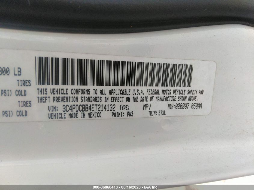 2014 DODGE JOURNEY SXT - 3C4PDCBB4ET214132
