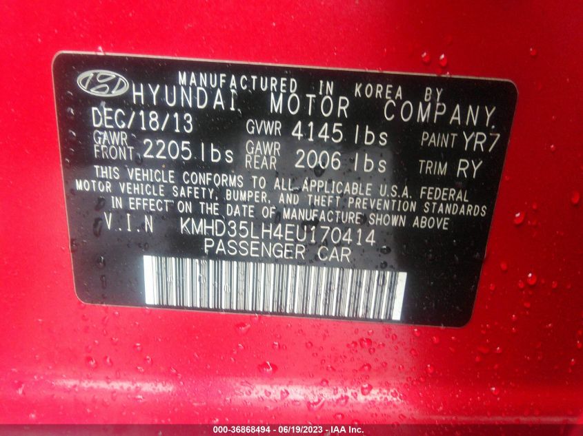 2014 HYUNDAI ELANTRA GT - KMHD35LH4EU170414