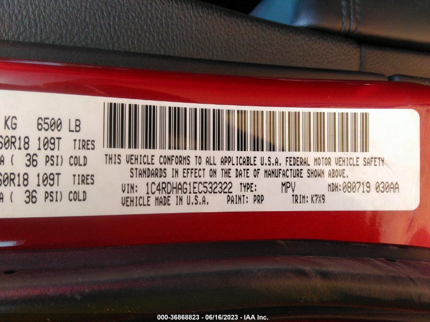 2014 DODGE DURANGO SXT - 1C4RDHAG1EC532322