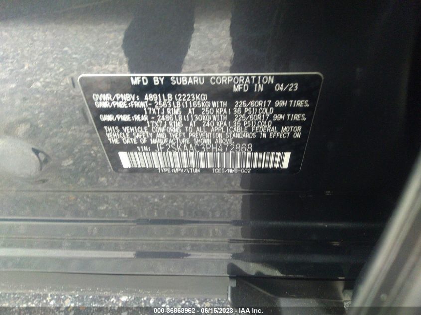2023 SUBARU FORESTER - JF2SKAAC3PH472868