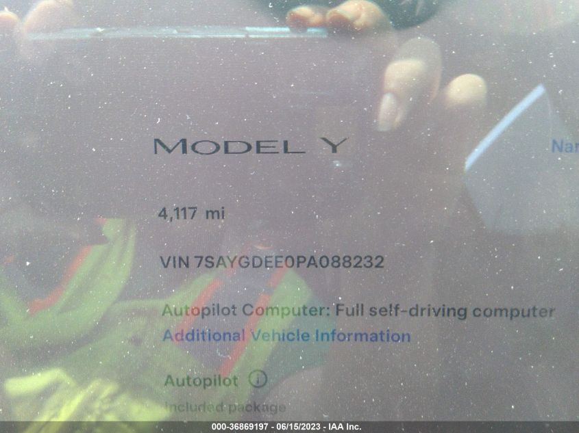 2023 TESLA MODEL Y - 7SAYGDEEOPA088232