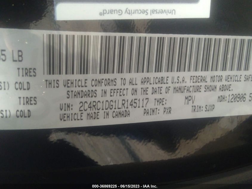 2020 CHRYSLER VOYAGER LXI - 2C4RC1DG1LR145117
