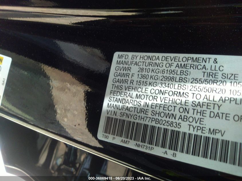 2023 HONDA PILOT TOURING - 5FNYG1H77PB025835