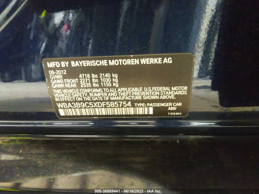 2013 BMW 3 SERIES 335I XDRIVE - WBA3B9C5XDF585754